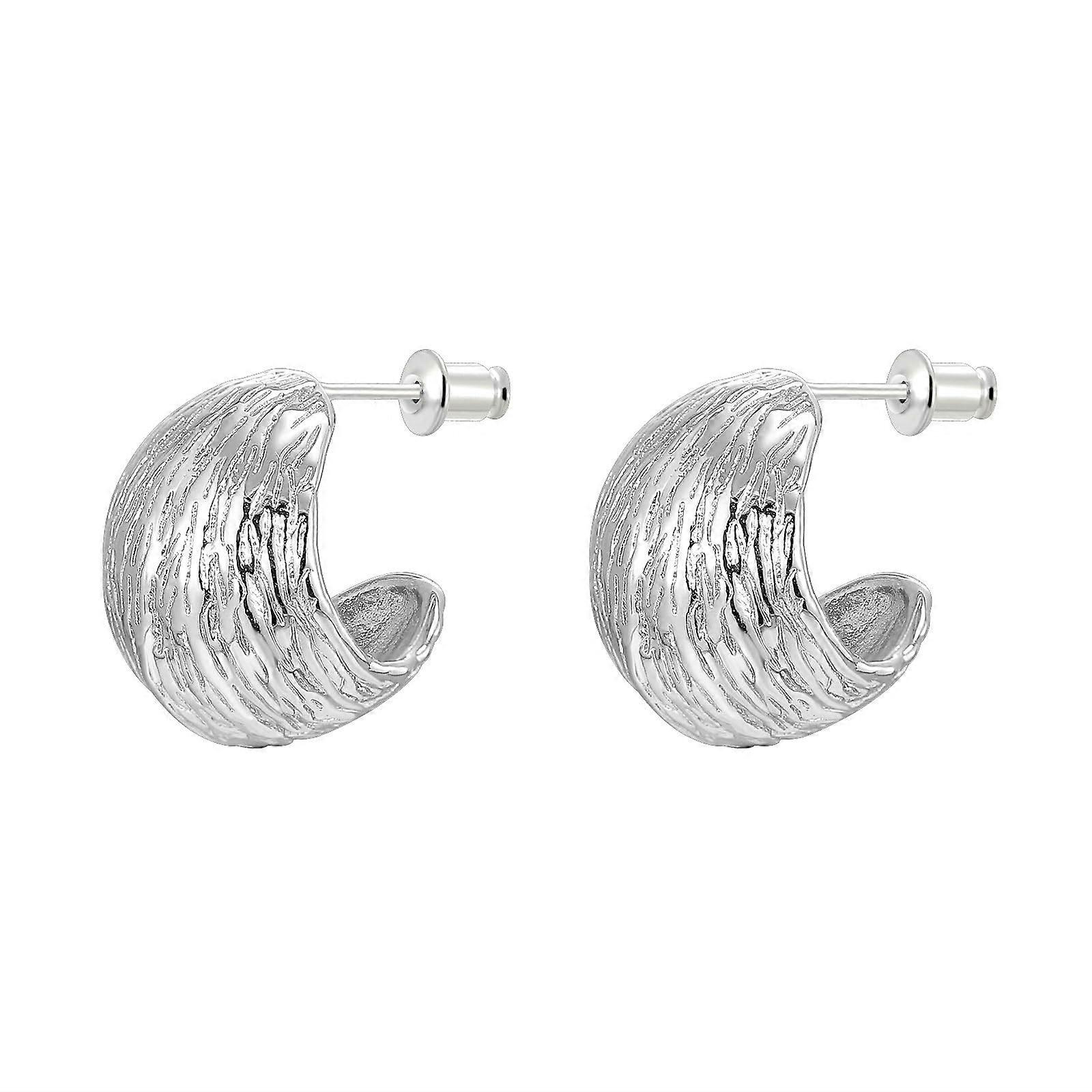 Women's Earrings Modern Copper Chunky Silver Stud Earrings