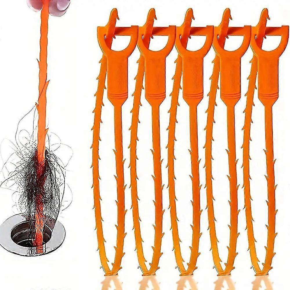 5Pcs 51cm PP Sewer Dredging Hook Sink Pipe Washbasin Bathroom Drain Dredging Tool