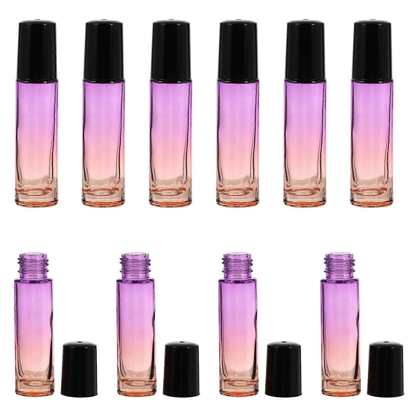 Refillable 10Pcs Essential Oil Roller Bottles Glass For Travel Daily Use 8.6x2cm Multi Color With Durable Storage Function