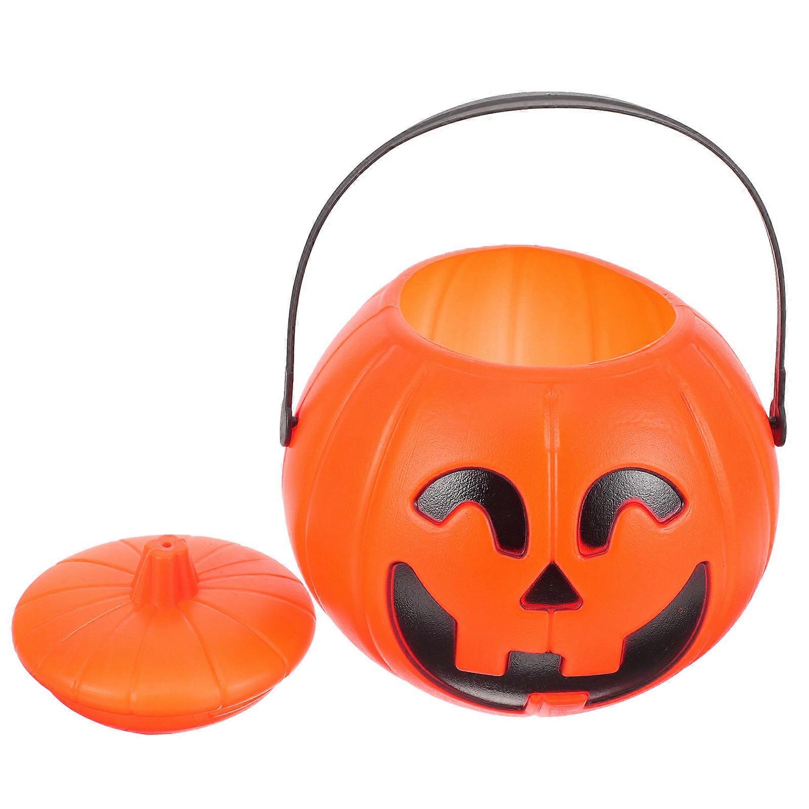 Halloween Lightweight Pumpkin Bucket for Trick or Treating – Creative Design, Safe Material for Storing Sweets and Snacks at Halloween Parties