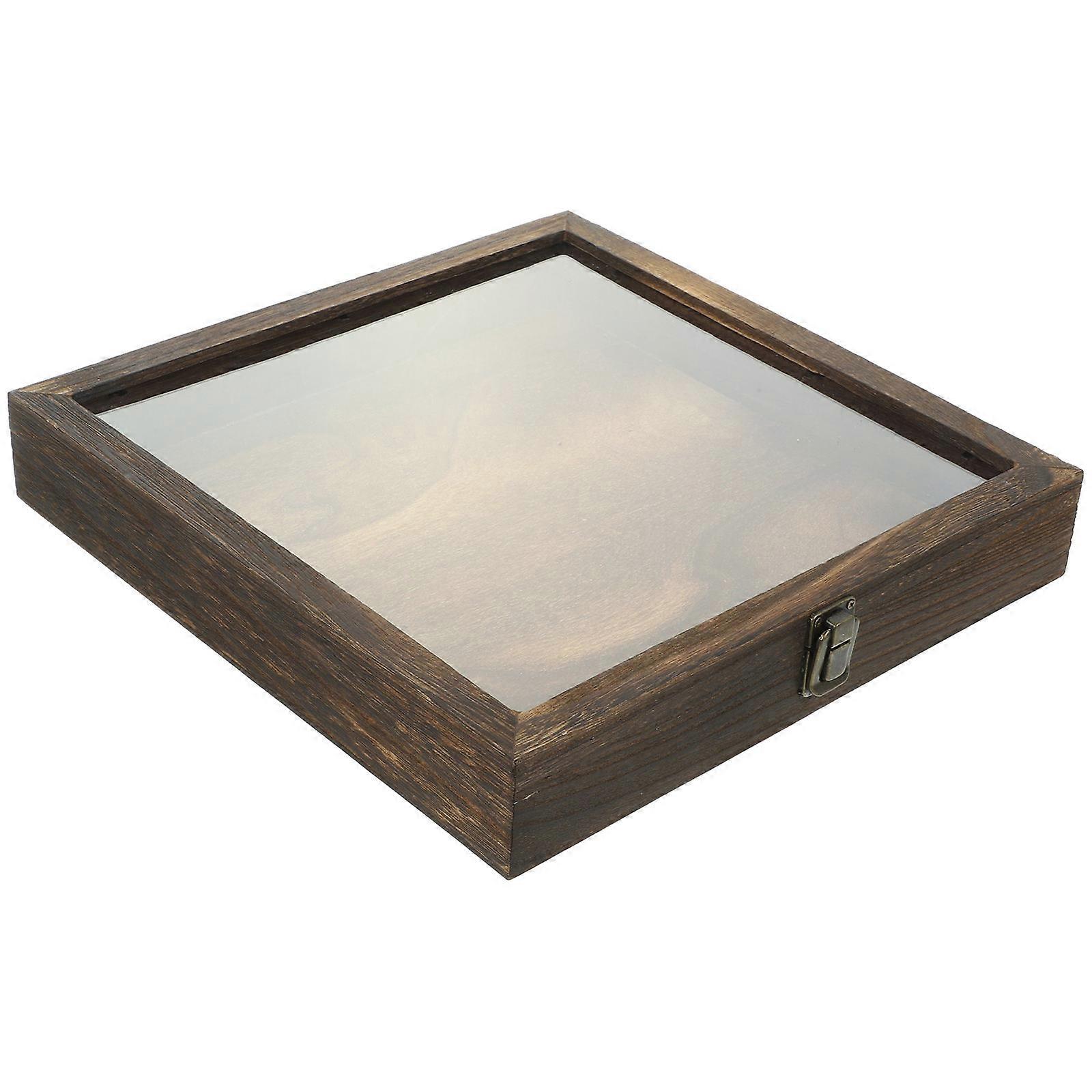 Wooden Specimen Display Box with Transparent Lid – Dustproof Insect and Dried Flower Collection Case, Wall Mountable Reusable Storage Organizer
