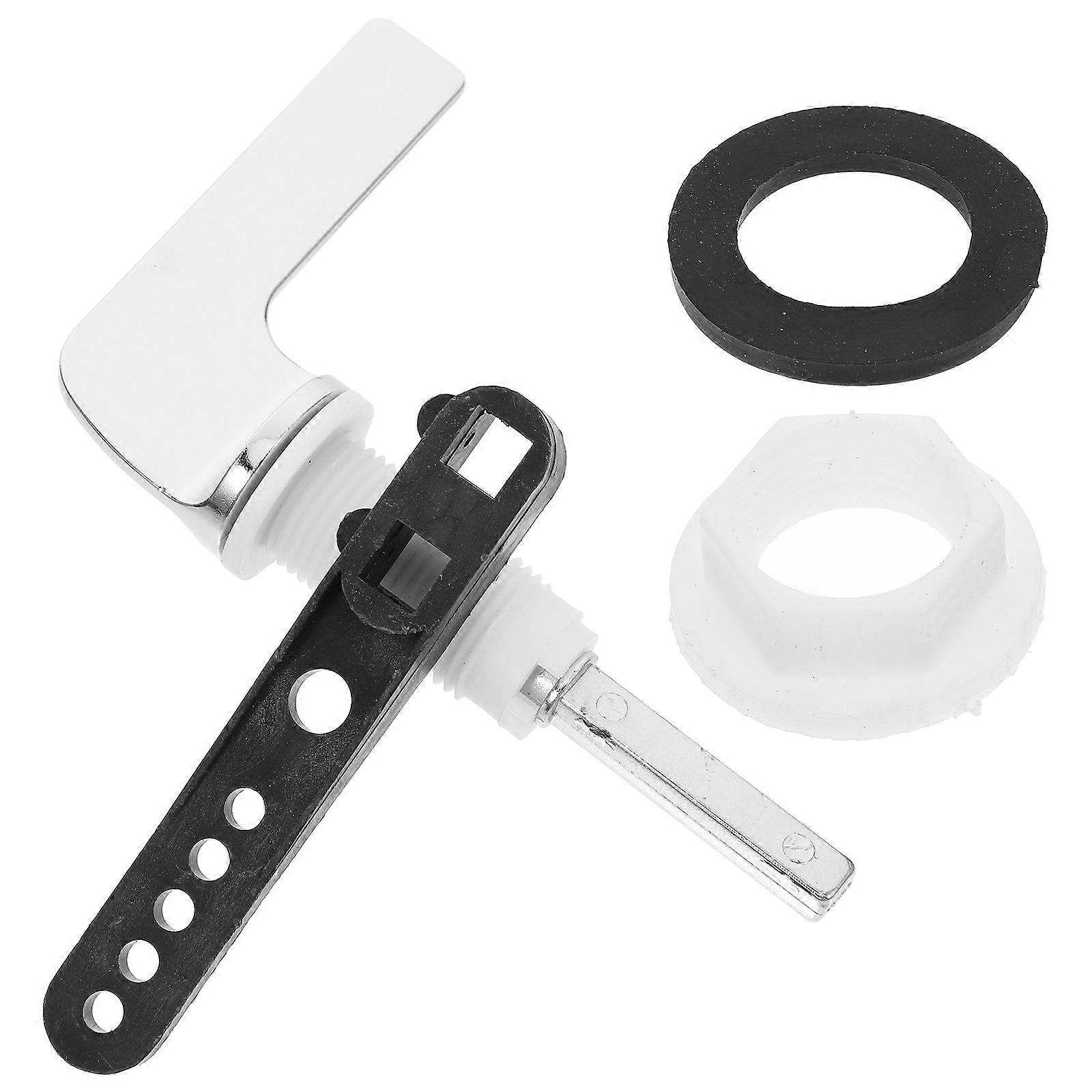 Side Mount Toilet Handle Replacement Kit Brushed Lever Zinc Alloy 12.30X8.20X3.00CM For Homeowners 1Pcs