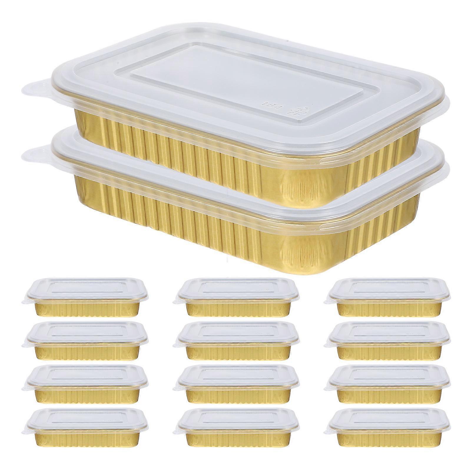 Golden Aluminum Foil Pan Holder with Lid for Cooking Use 184ml and 580ml