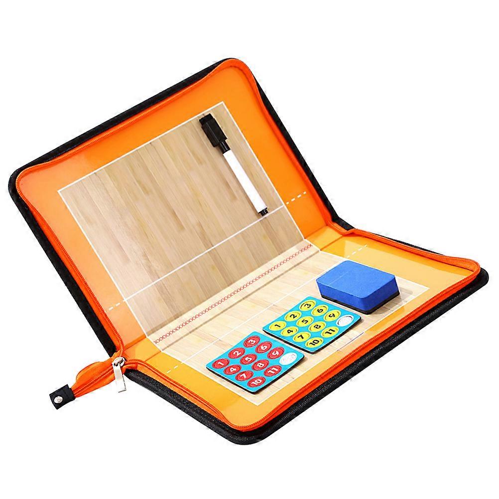 Portable Zipper Volleyball Teaching Board with Markers and Stickers – Lightweight PU Design for Diagramming and Dry Erase Use