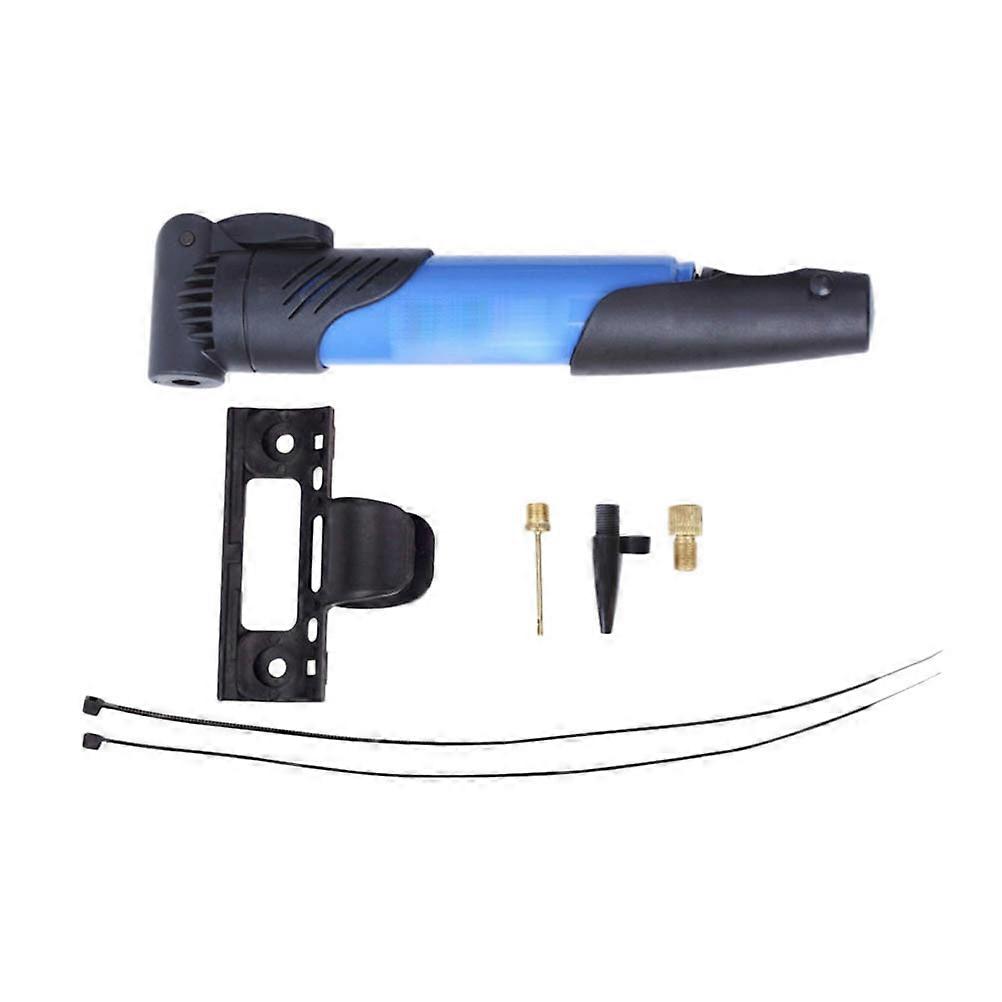 Mini Portable Bike Pump Handle Inflator High Pressure Biking Mountain Pump Bike Accessories (Blue)