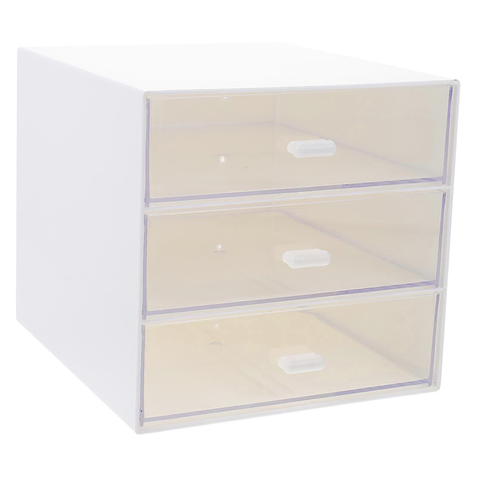 White ABS Storage Box for Organization Keep Your Home Tidy Multi-layer Household Drawer Style Case