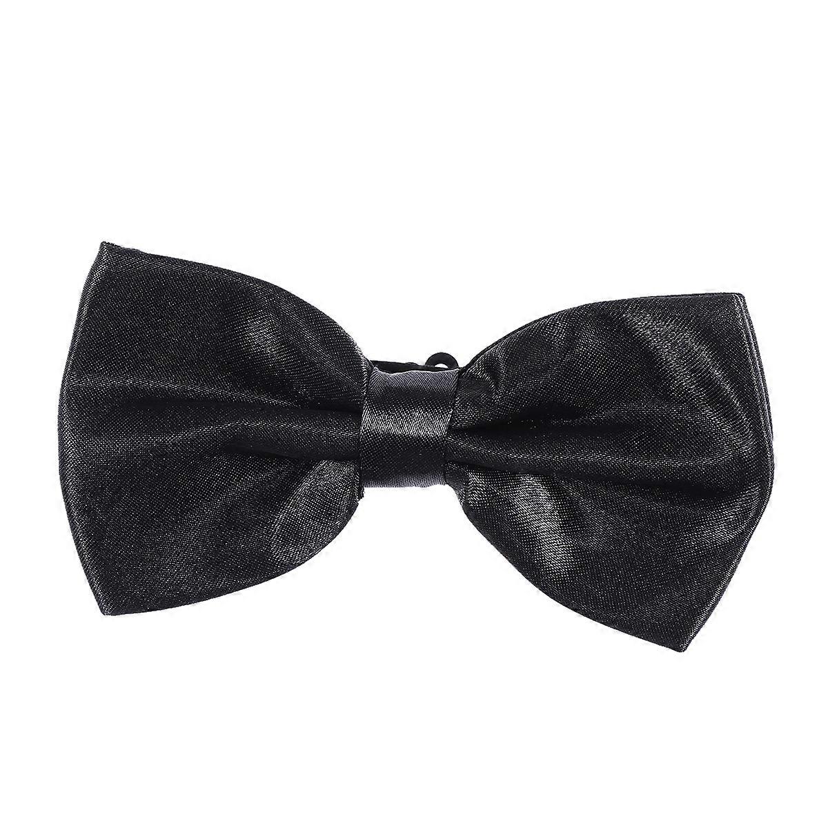 Gentleman Adjustable Bow Tie with Polyester Silk Material for Men Ideal for Weddings and Parties Black