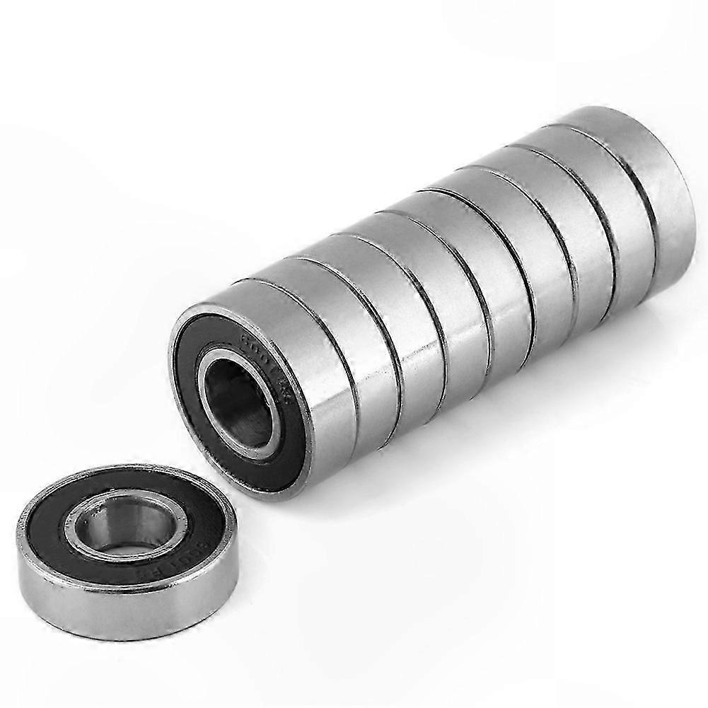 10-Pack Sealed Ball Bearings, 6001-2RS Size 12x28x8mm, Multi-Use Deep Groove with Rubber Seal for Various Applications
