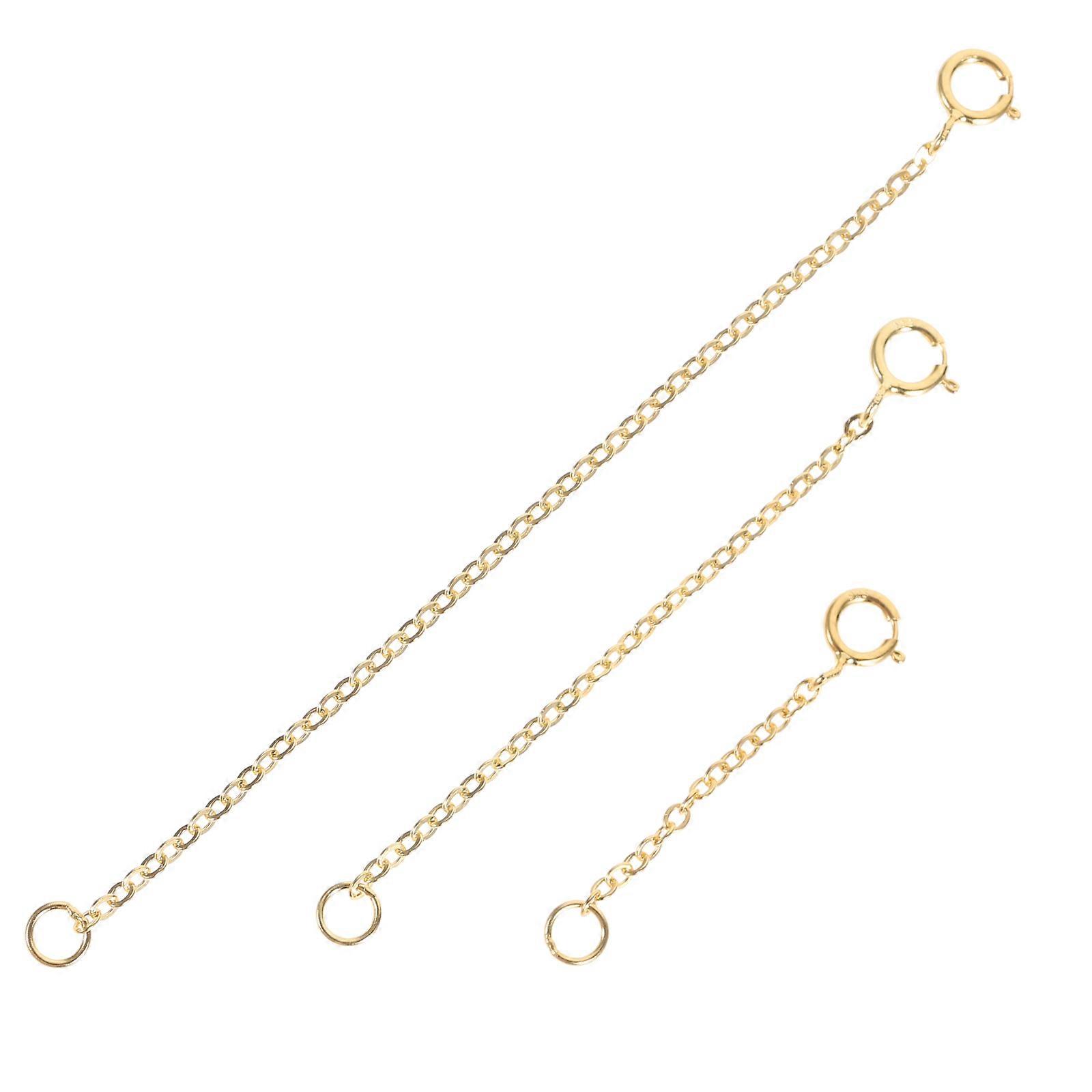 Extender Chains for Jewelry Making with Classic Button Clasp in Golden Color Perfect for Necklaces and Bracelets 3 Pieces