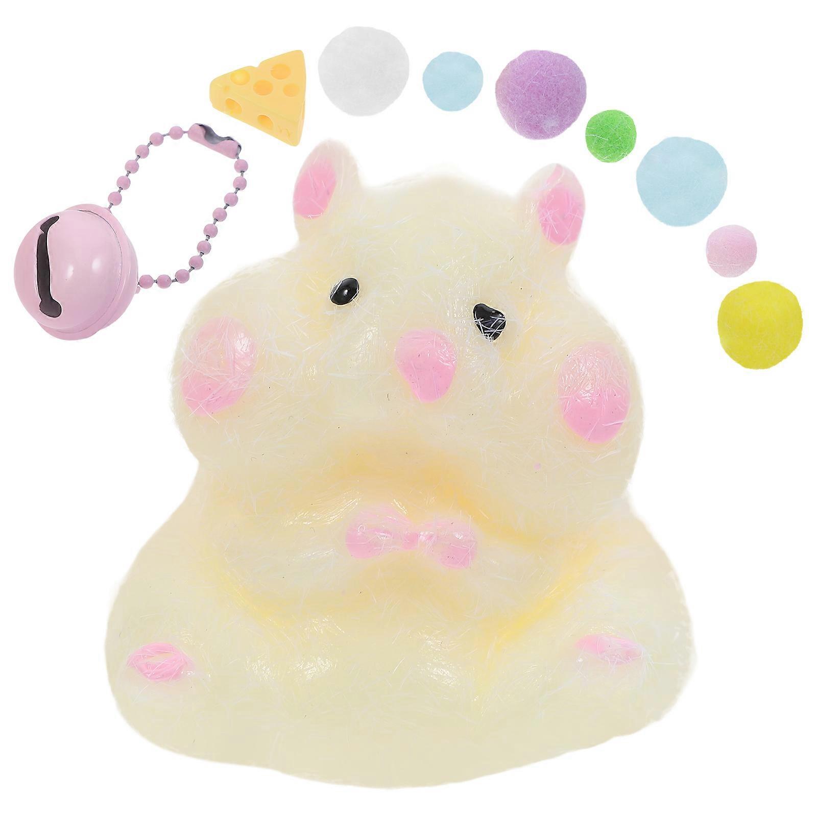Yellow Stretchy Mouse Toy for Playing Made of Durable TPR Material Great for Stress Relief