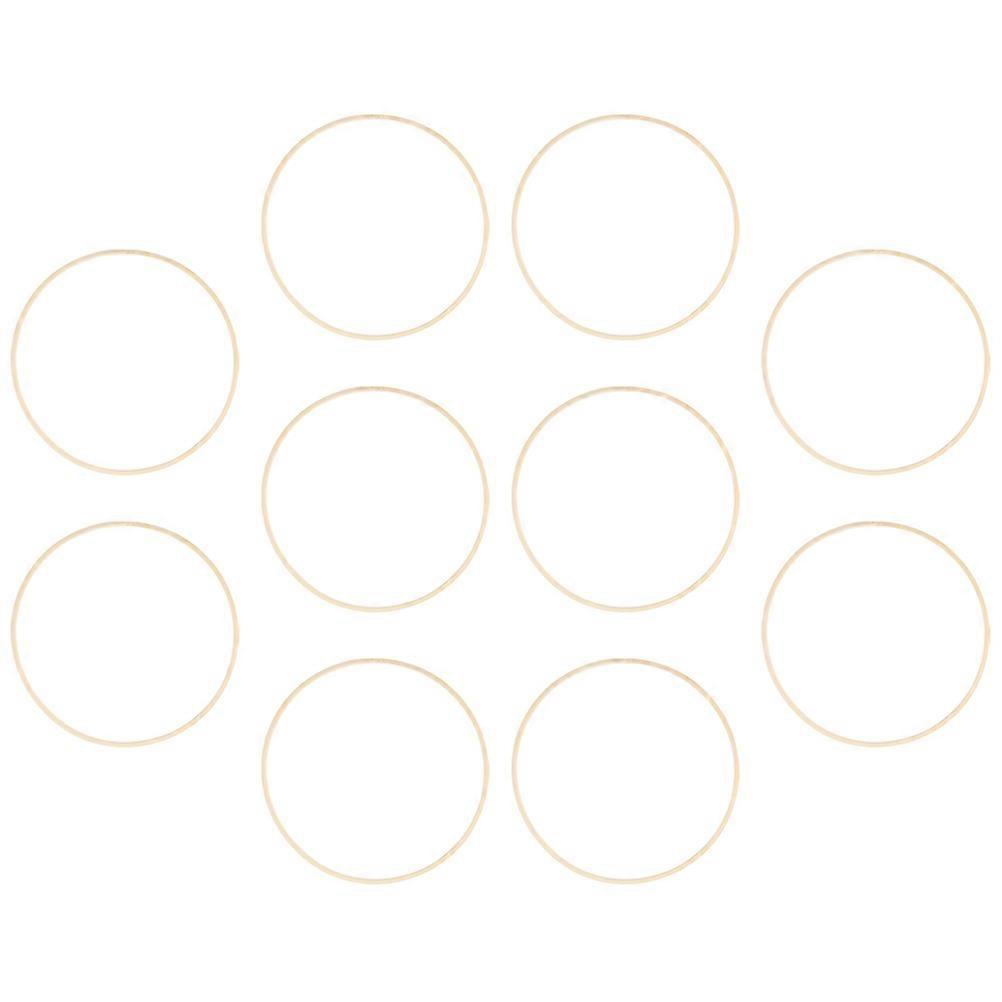 Bamboo Rings for Crafts Khaki DIY Hoops for Decor and Wreath 10pcs Set Enhance Your Projects