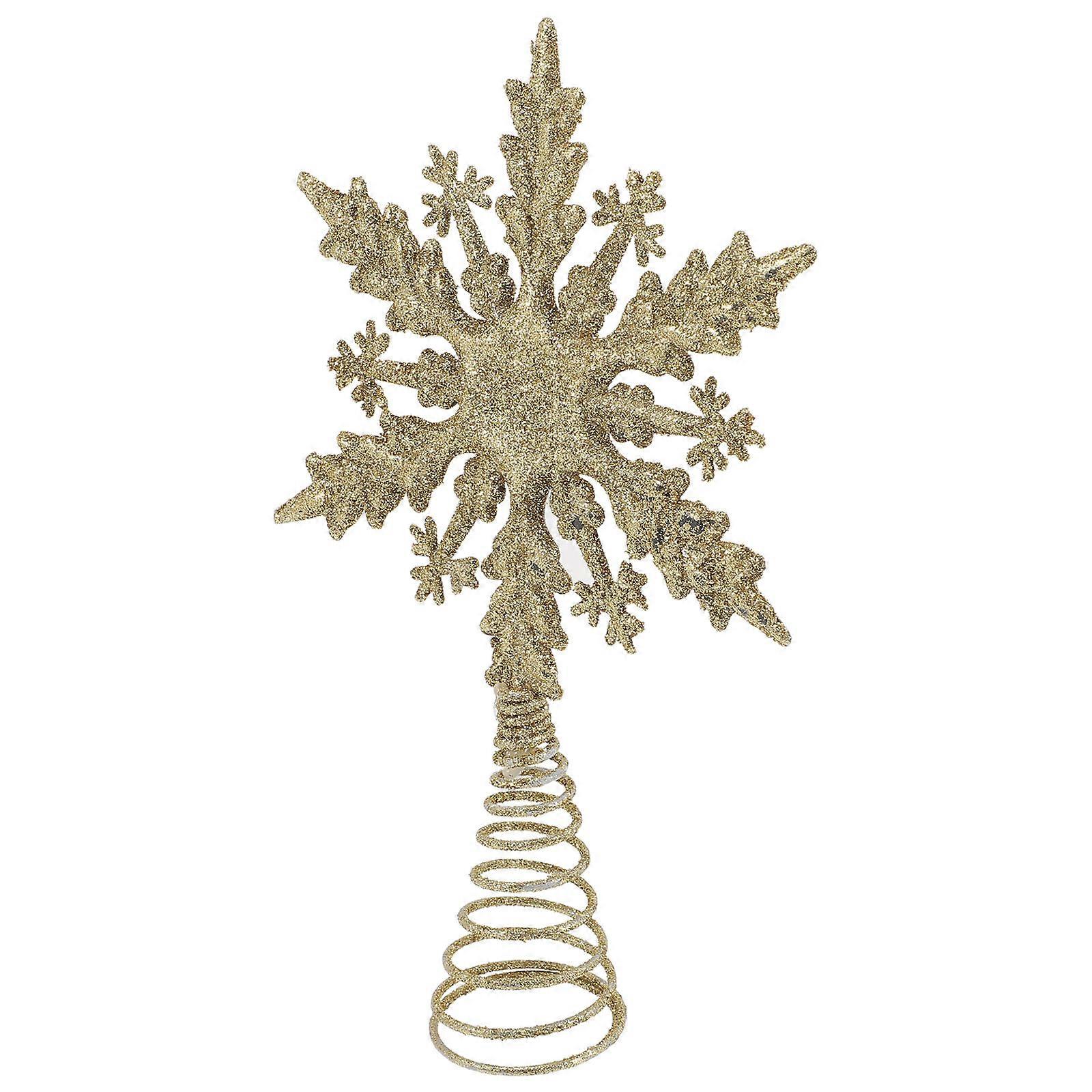 Golden Star Christmas Tree Topper Vintage Home Decor Festive Atmosphere Creation 1Set