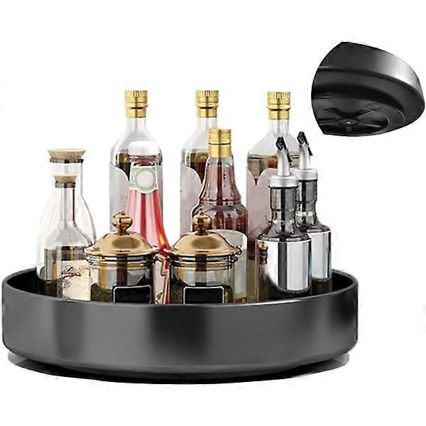 Rotating Large Metal Spice Rack for Storage in Cabinets, Kitchen, Lazy Susan Rotating Turntable Countertop Vertical Storage Shelf