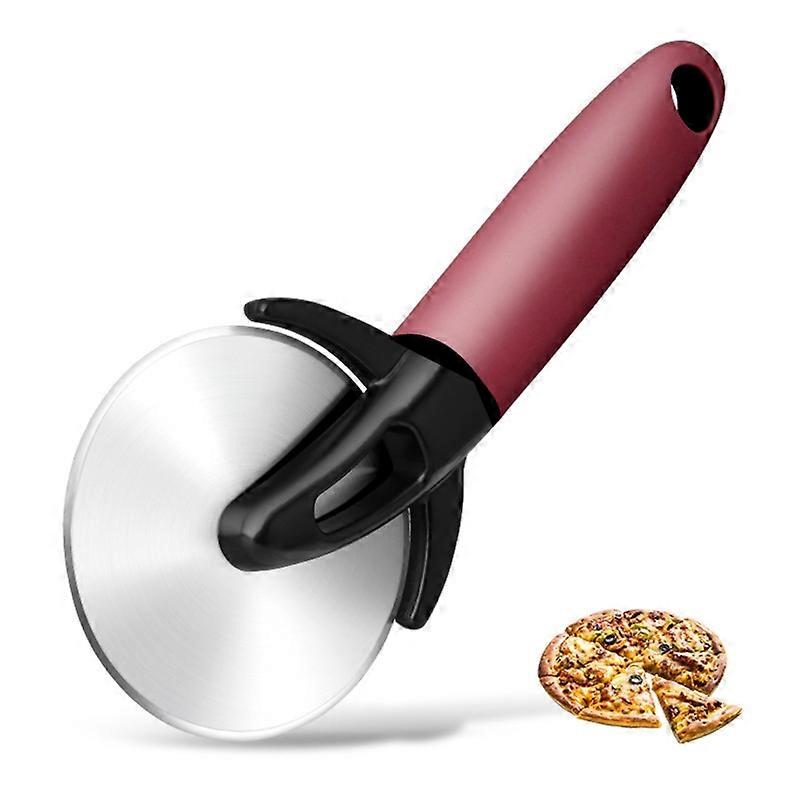 Round Pizza Knife Circle with Protective Cover and Handle Sharp Pizza Blade Ergonomic Durable Stainless Steel Blade