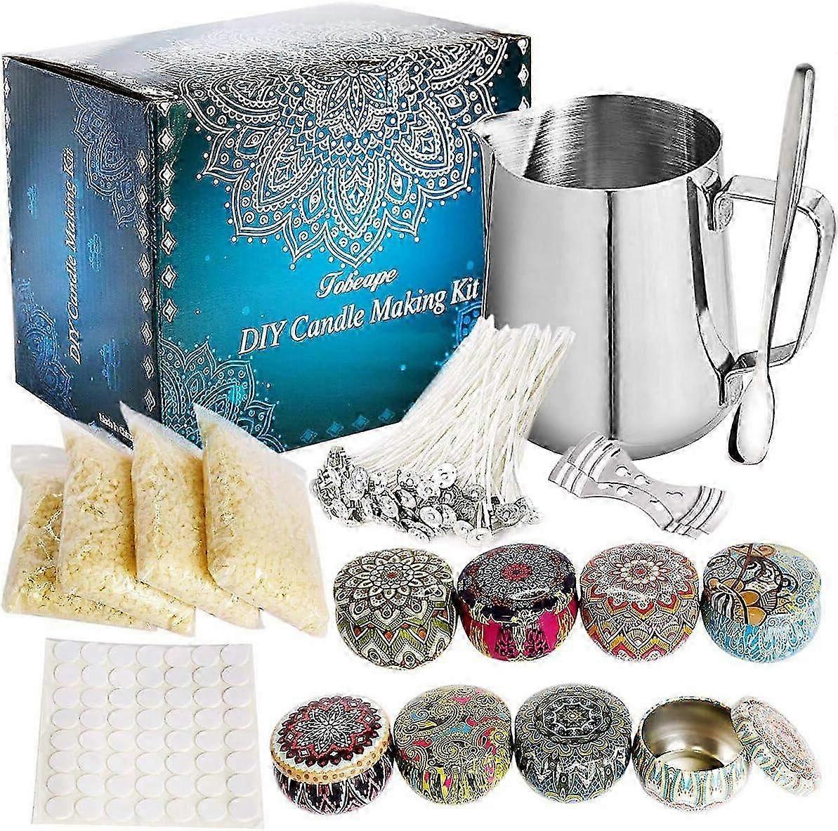 DIY Candle Making Kit with Pouring Pot, Wicks & Wax - Complete Craft Tool Set for Homemade Candles & Creative Projects