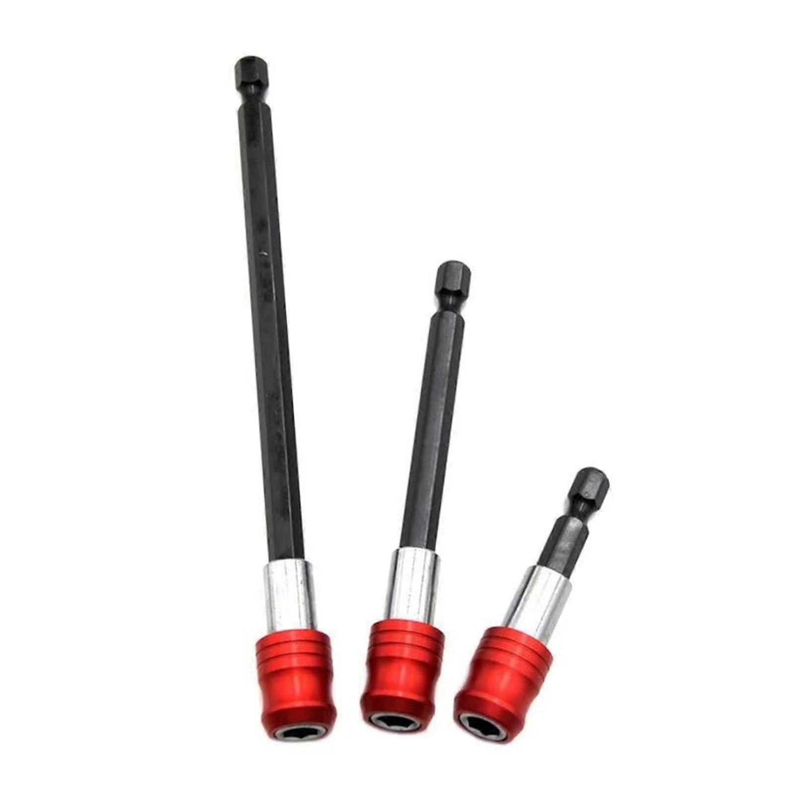 3pcs Red Hexagonal Quick Coupling Extension Rod 300mm Screwdriver Electric Tool Accessories