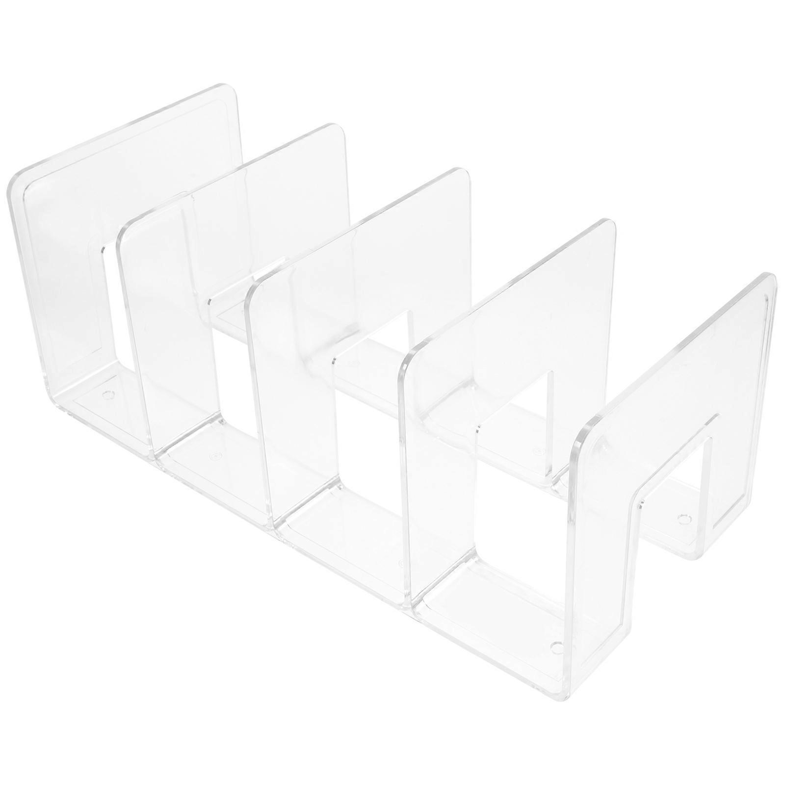 Acrylic Vertical Book Holder Rack for Office Home Desk Organization – Space Saving and Stylish Book Arrangement Solution