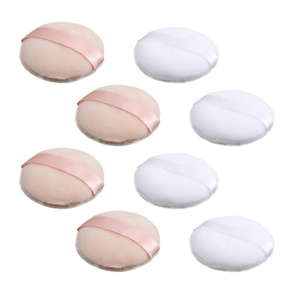 Face Makeup Puff Large Area Coverage Flocking Makeup Powder Compact Size 7x7cm 8Pcs