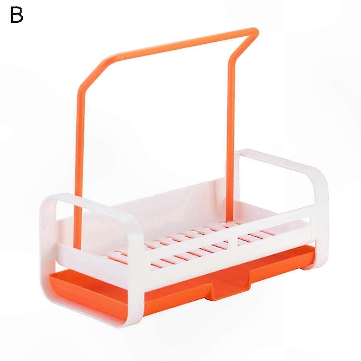 Wall-Mounted Sink Rack with Self-Draining Design and Sponge Holder Storage Solution