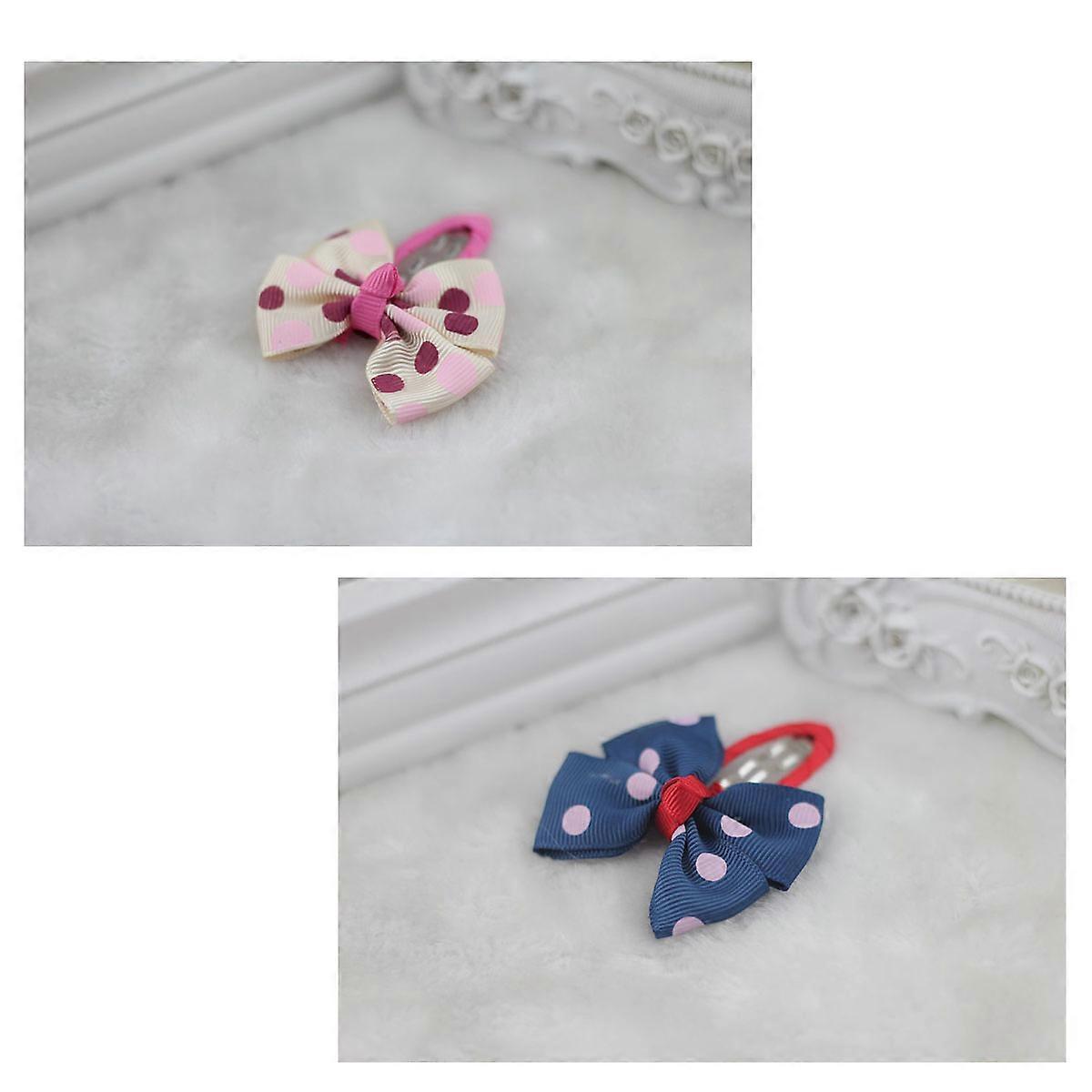 15pcs Bow Barrettes Hair Snaps Bowknot Clips for Baby Kids Girls Headwear Random Color