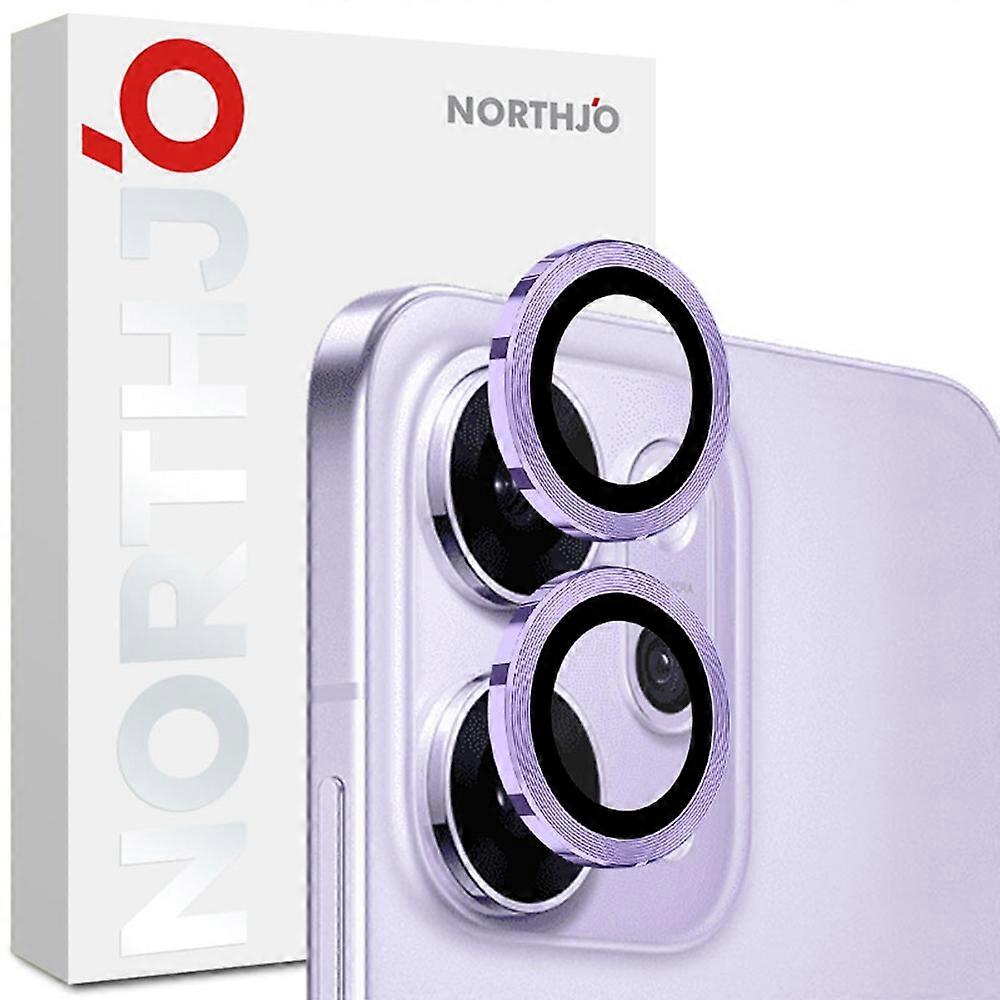 NORTHJO 1セット Oppo Reno14 Pro 5G(グローバル)強化ガラスカメラレンズフィルムCD静脈メタルリングレンズガードパープル