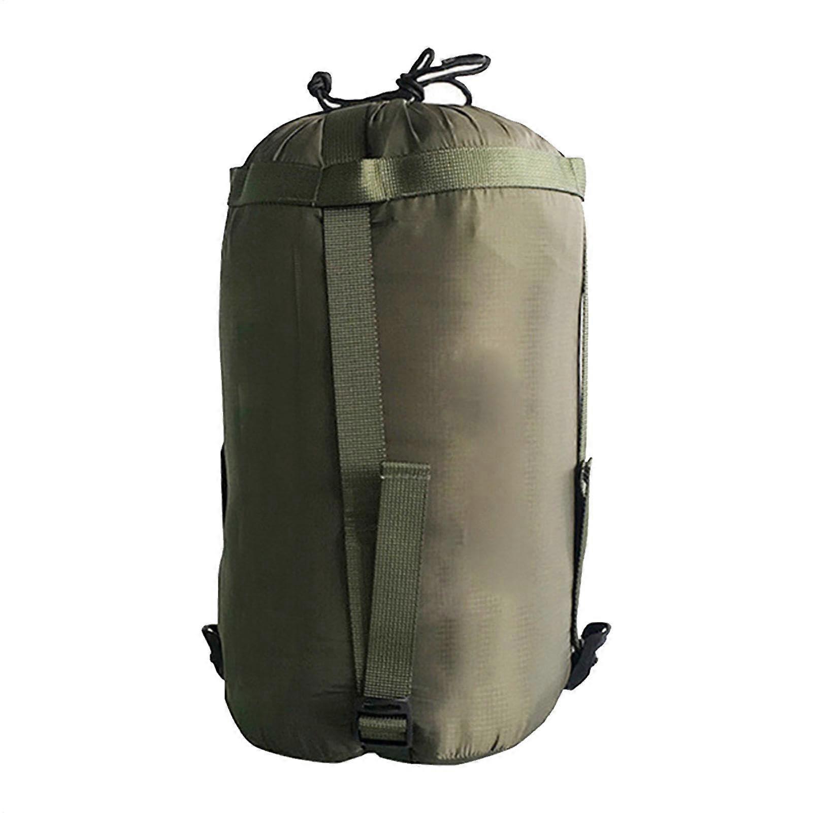 Sleeping Bag Stuff Sack - Nylon Compression Bag, Waterproof, Army Green, Compatible With Sleeping Bag Covers