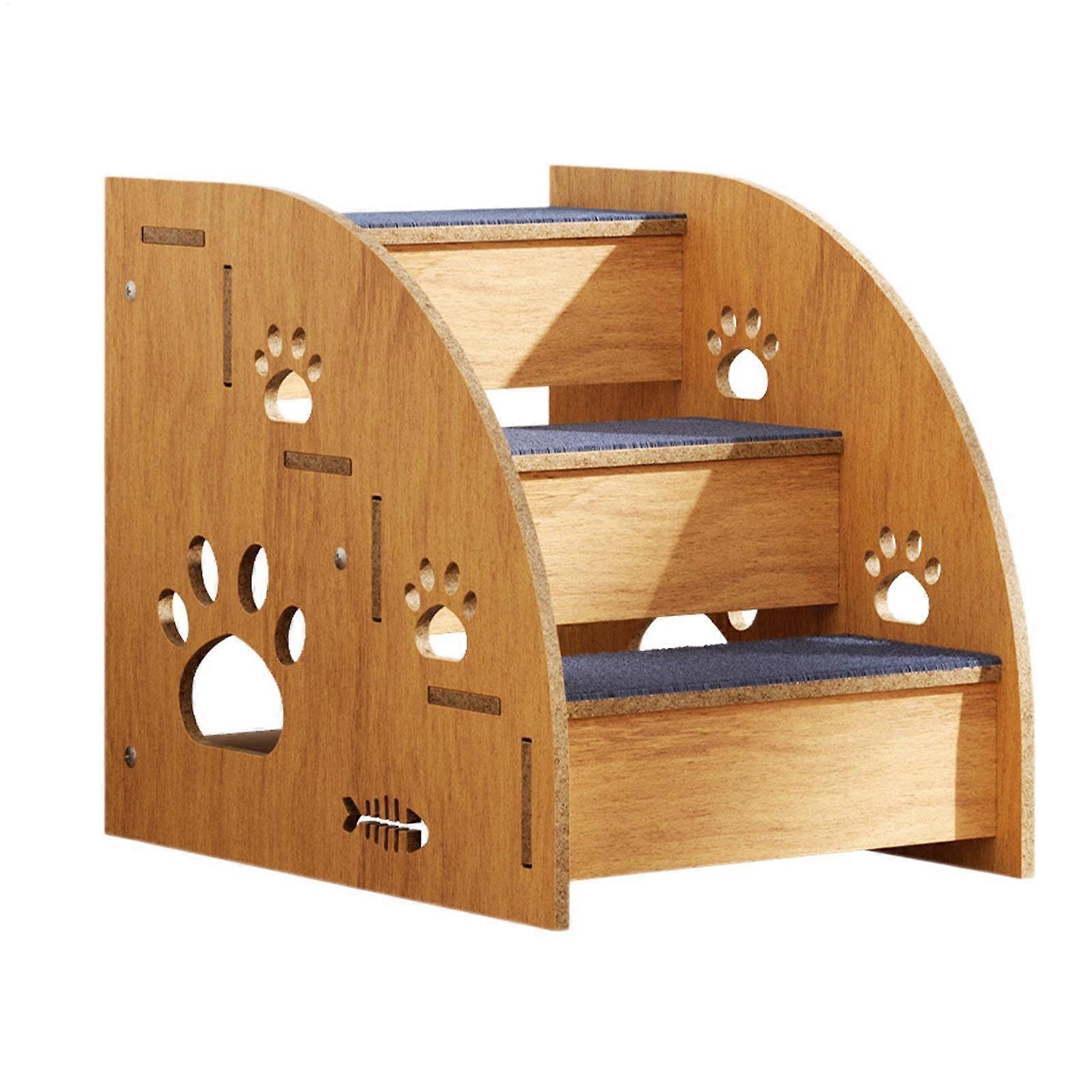 Pet Steps – Wooden Stairs for  Beds, Portable, Sturdy, Easy to Clean, for Dogs and Cats, 3Tiered.