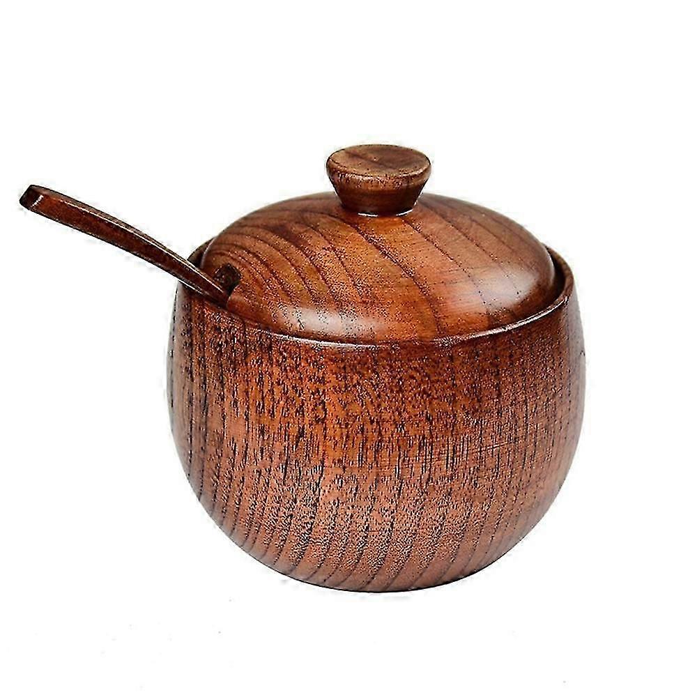Charming Wooden Salt Cellar Box - Perfect for Spices & Sugar