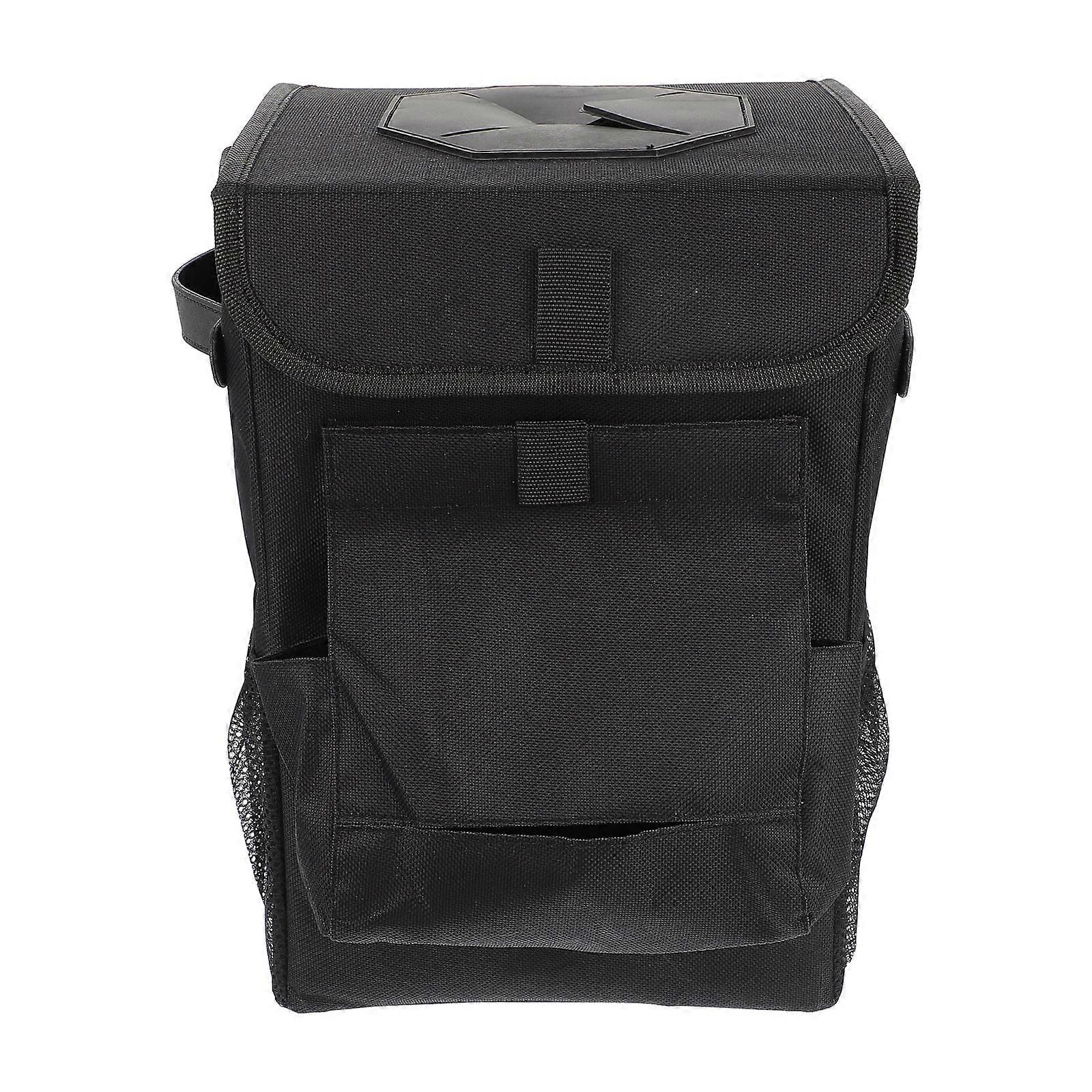 Car Waste Container Car Trash Bag For Vehicle With Storage Pockets And Foldable Design 30X22CM 1Pcs