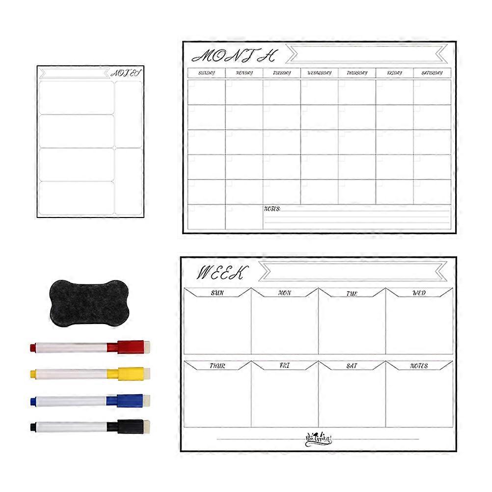 Magnetic Monthly Planner Board Erasable Schedule Calendar for Fridge or Any Surface Easy Task and Goal Organization with Magnet Material for Clean