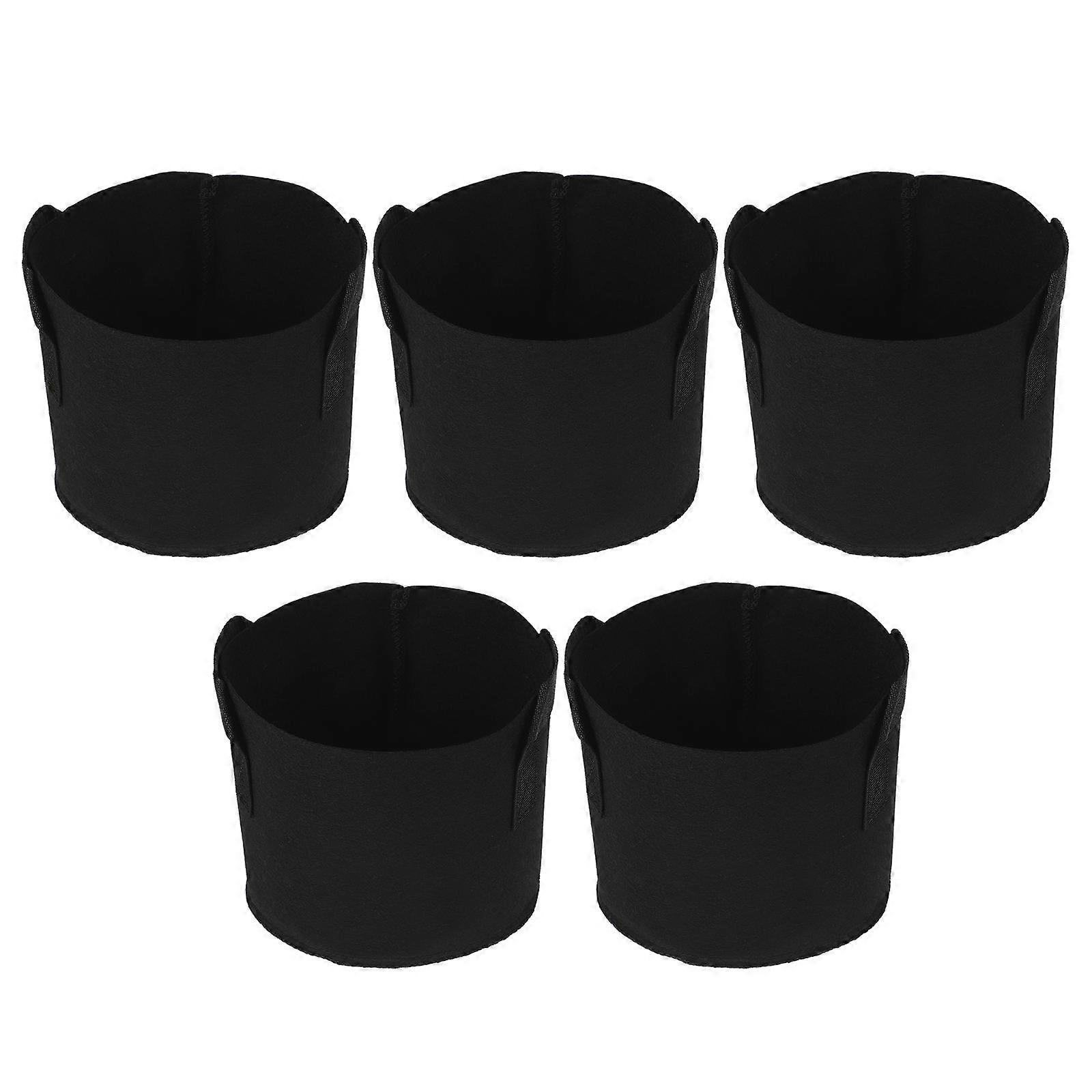 5pcs Portable Non Woven Grow Bags for Seedlings – Durable, Breathable Plant Containers for Flowers, Vegetables, and Transplanting