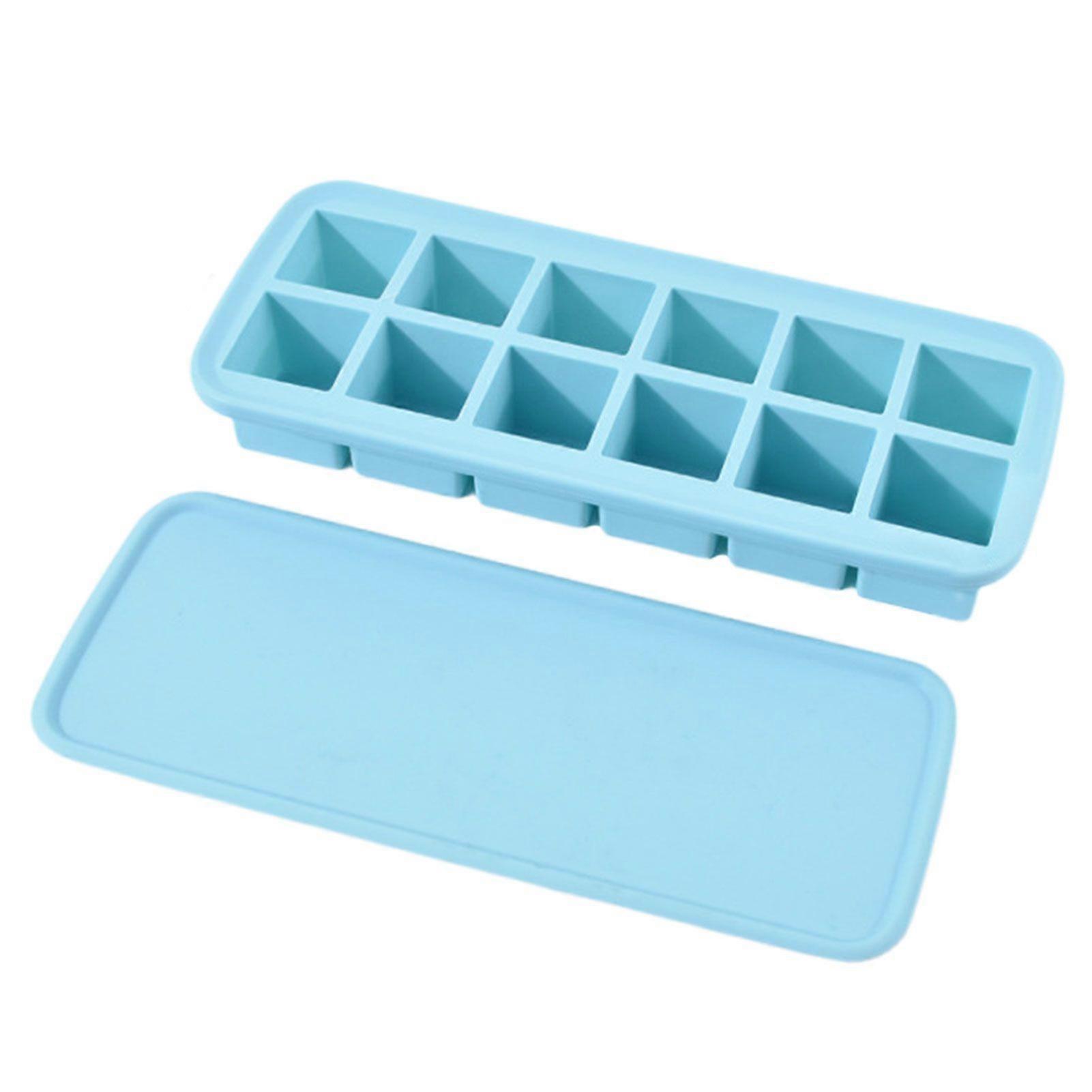 12 Cavity Ice Cubes Tray Food-Grade Silicone Ice Mold with Easy Release Flexible Bottom for Home Use Drink Cocktail