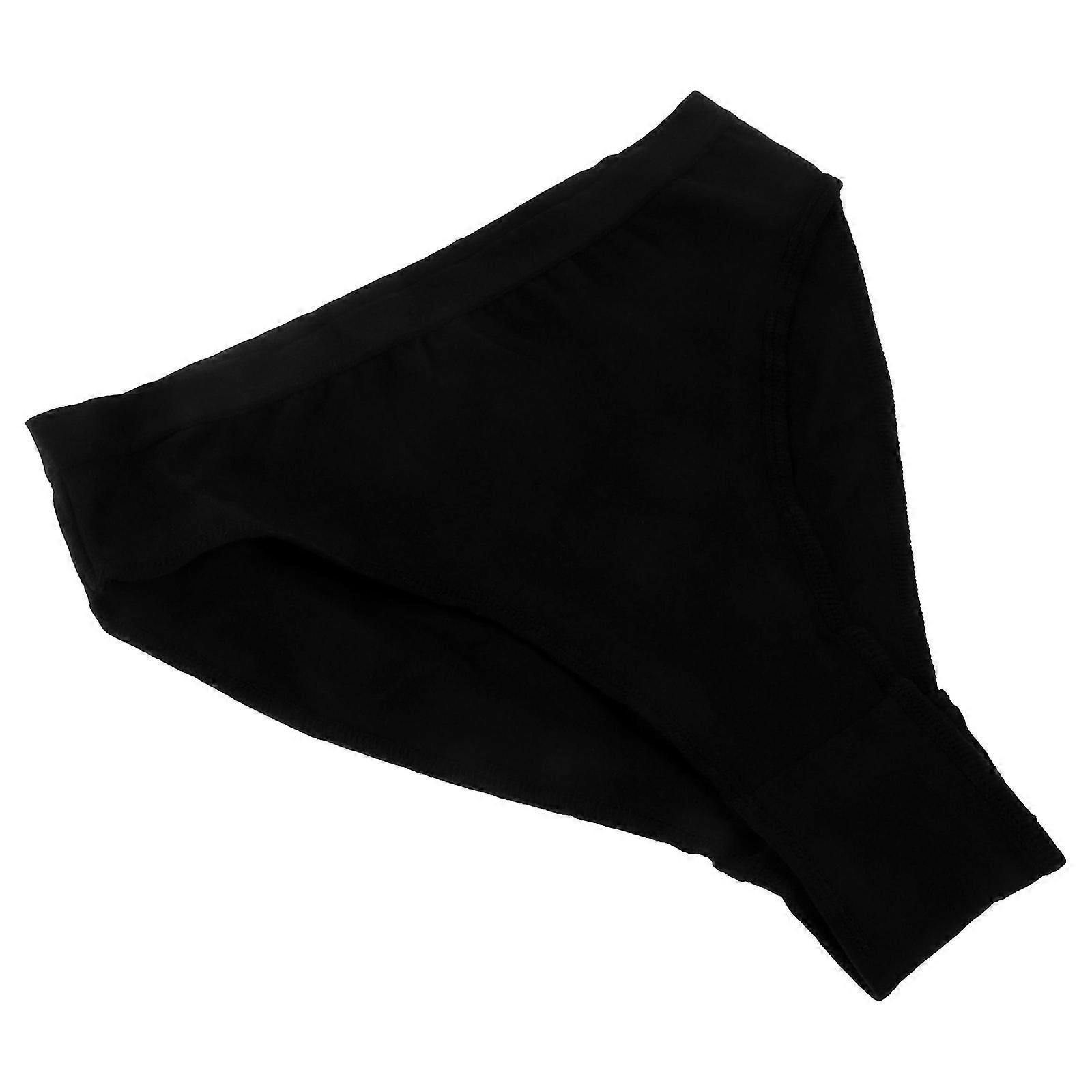 Black Breathable Cotton Ballet Underwear for Girls with Sweat Absorption and Lightweight Comfort Size L