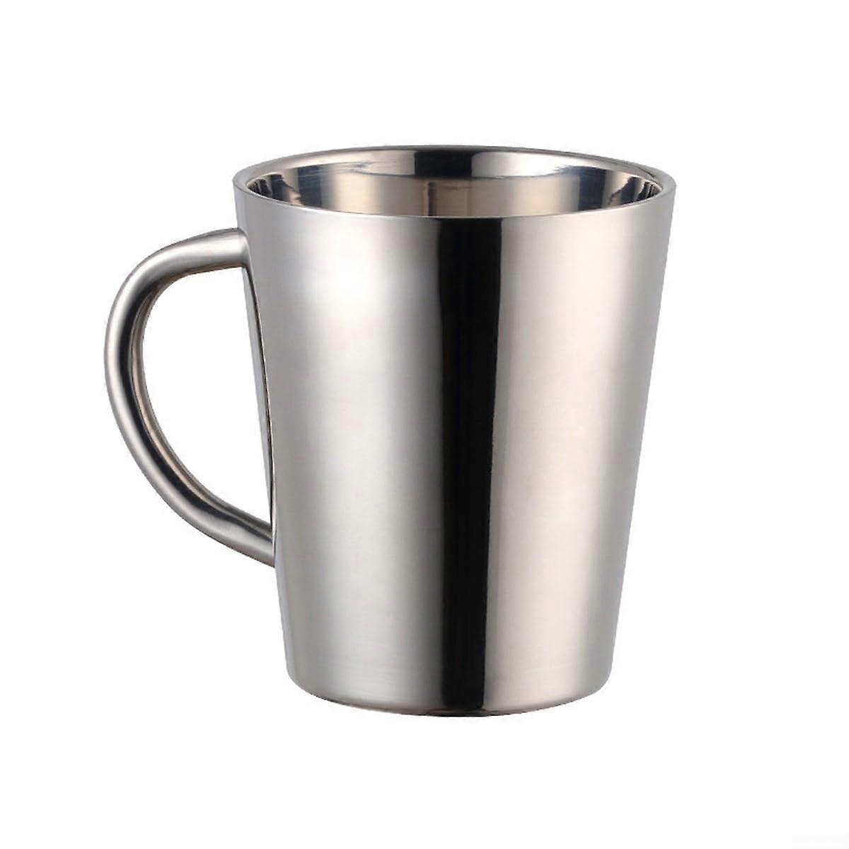Tazza portatile e isolata in acciaio inossidabile da 300 ml, design leggero, per ufficio o attività all'aperto (argento)