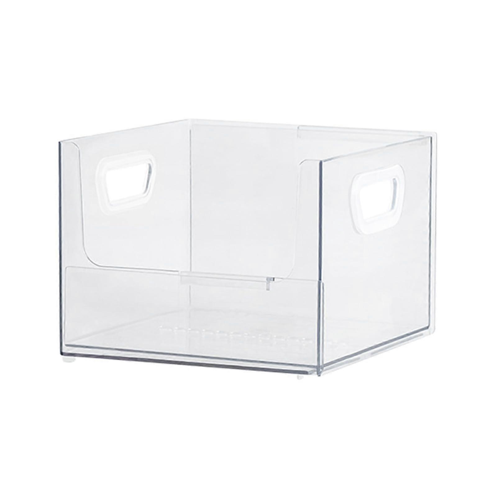 Document File Organiser with Handle, Expandable File Storage Box, Transparent White, 20x23x15.5 cm, Office Supplies