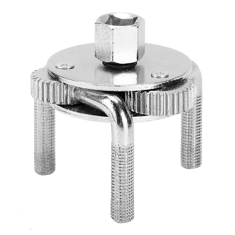 Universal Oil Filter Wrench Tool 3 Prong Remover Chrome Plated Rust Resistant 63-105mm for 1/2 Inch Square Drive