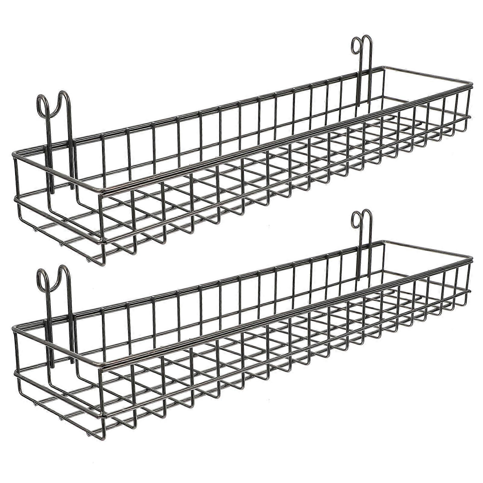 Bathroom Storage Rack Basket 2Set Elegant Iron Hanging Baskets For Organizing Sundries Mesh