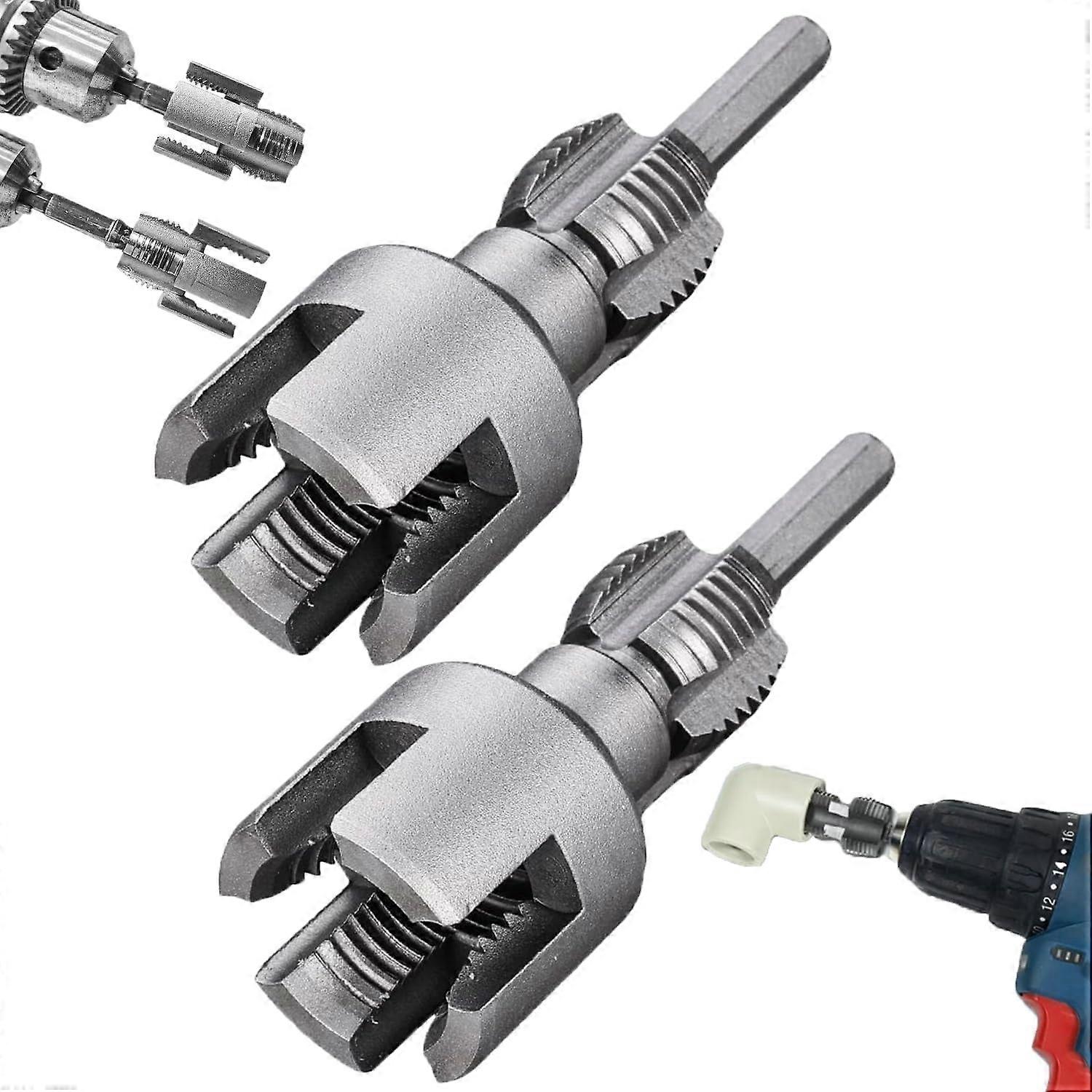 PVC Pipe Thread Cutter, 1/2'  3/4' Thread Trimming Tool for Electric Drills