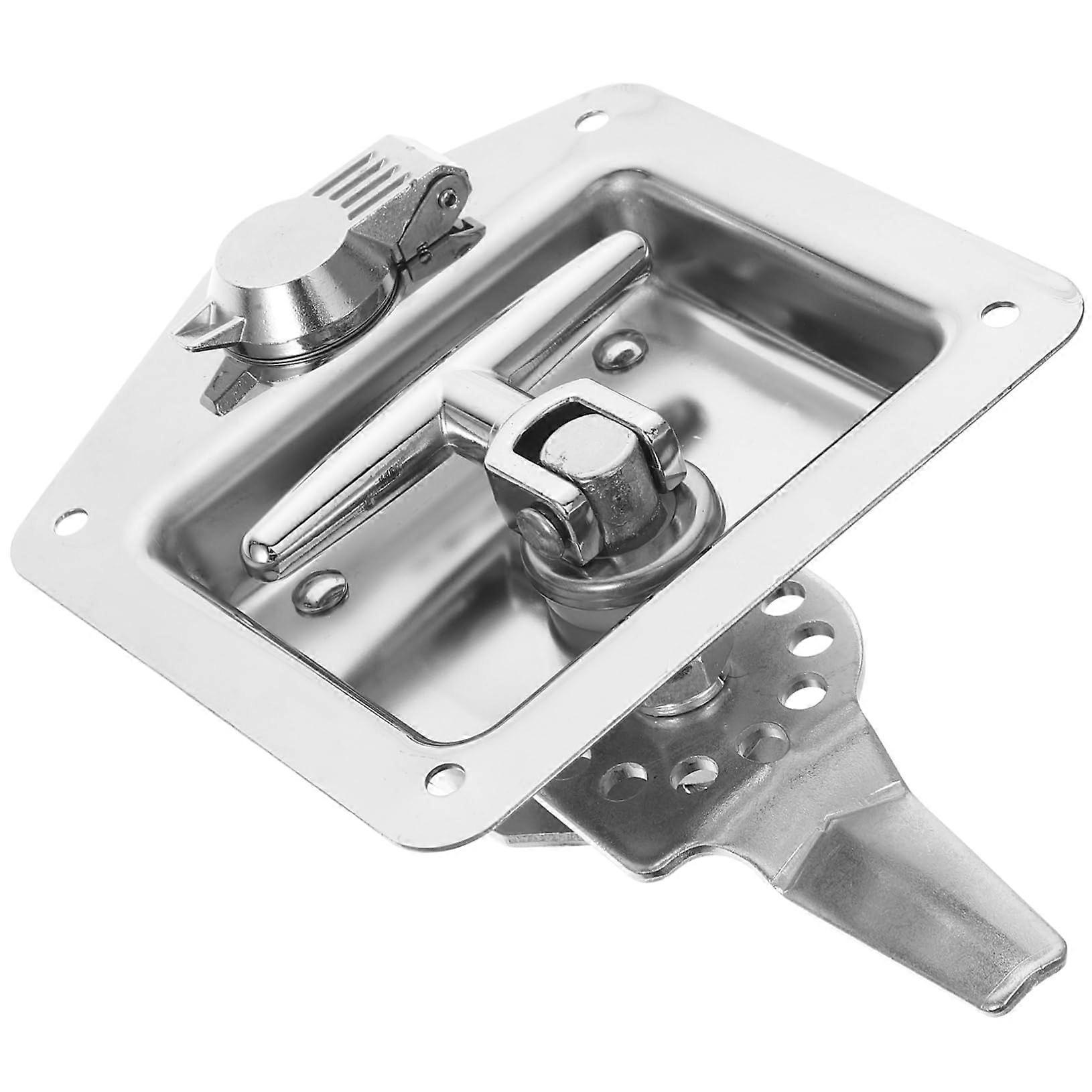 Truck toolbox lock shaped with keys, sturdy door latch for trailers and distribution cabinets, installation, quality zinc alloy material.