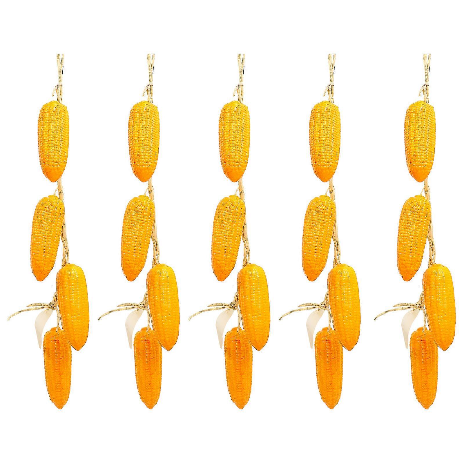 Yellow Vegetable Decor Made of Synthetic Material for Farmhouse Pendant and Home Use 5 Strings