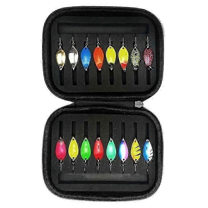 16Pcs 2.5g 3.5g 5g σύνολο κουταλιών πέστροφας που αλιεύει τεχνητά κουτάλια δολώματος Blinker Blinker δολώματος με το St