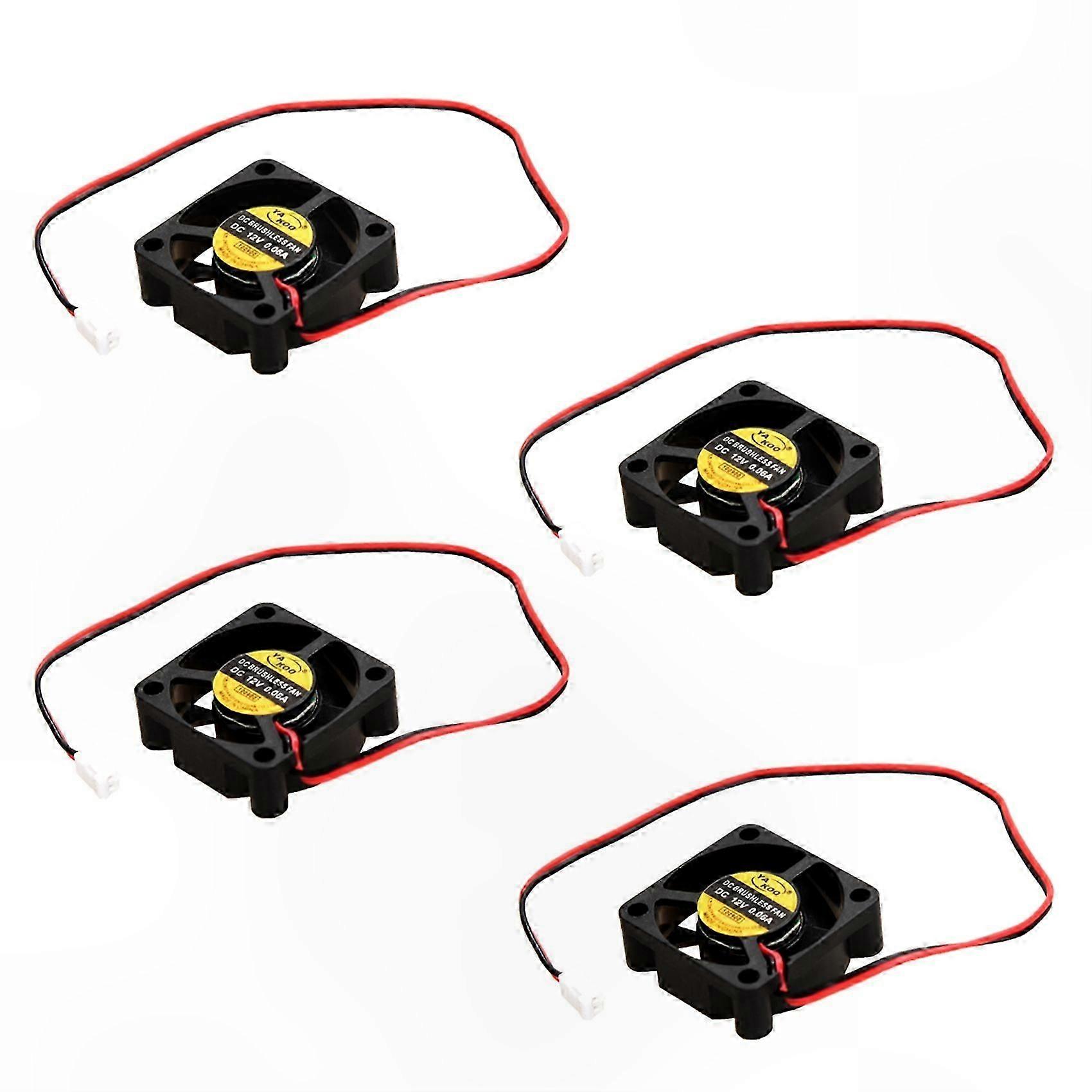 4-Pack 30x30x10mm Brushless DC Fans, 12V 0.06A Cooling System Component