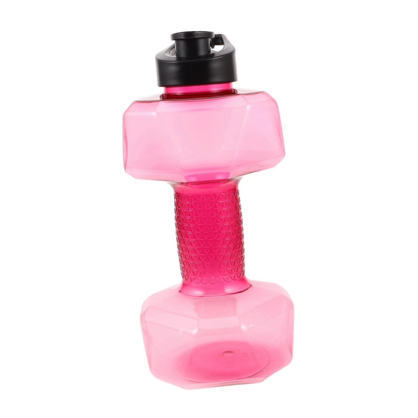 Dumbbell Water Bottle with Ergonomic Handle Durable Impact Resistant Pink