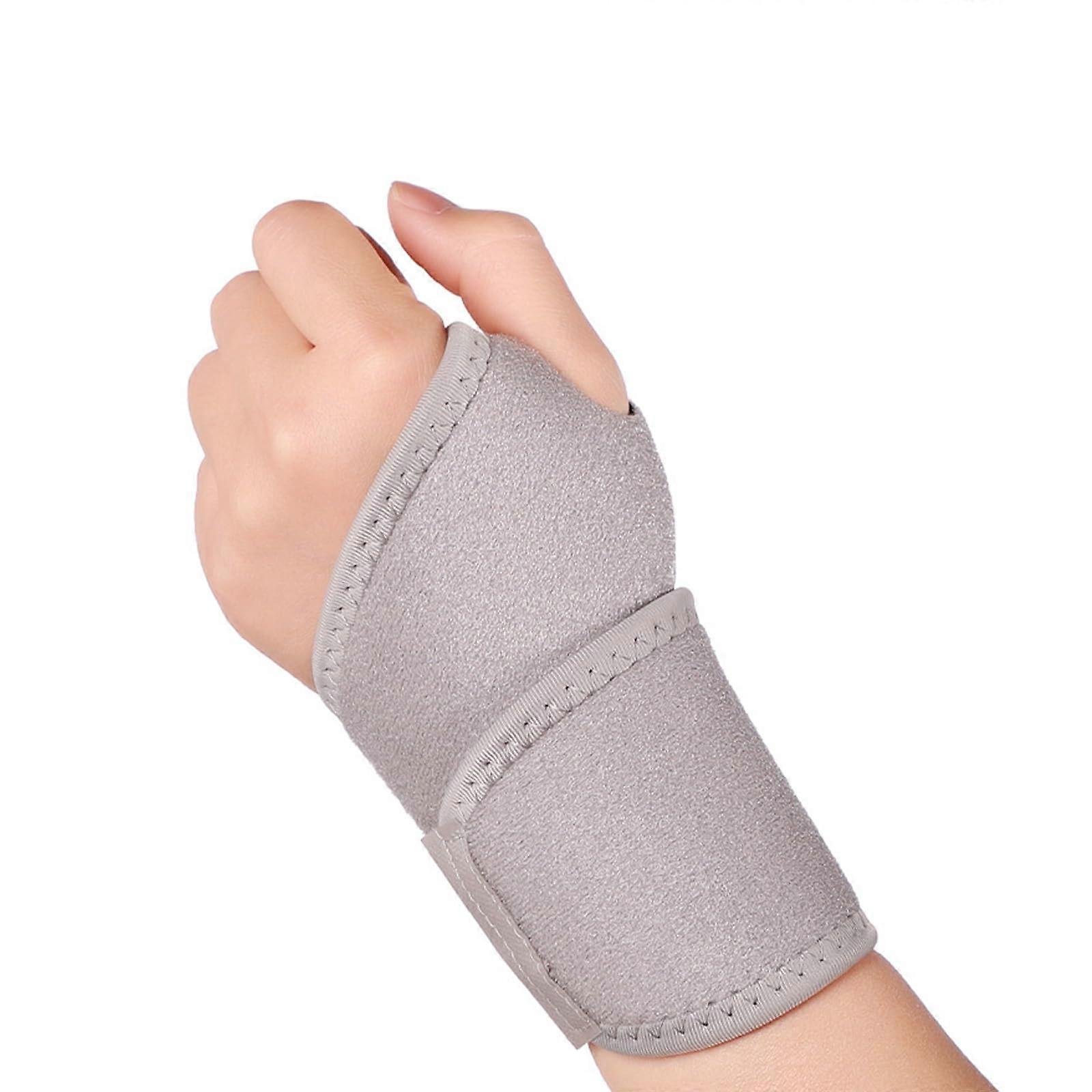 Wrist And Thumb Brace Adjustable Compression Wrap Elastic Breathable Support For Gym Workout - Grey Fitness Gear