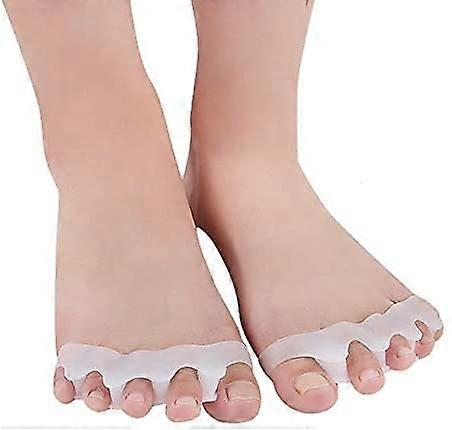 Toe Separator for Overlapping Toes, Soft Silicone Bunion Corrector Pads, Comfortable Toe Stretchers, Yellow, Easy Fit for Shoes