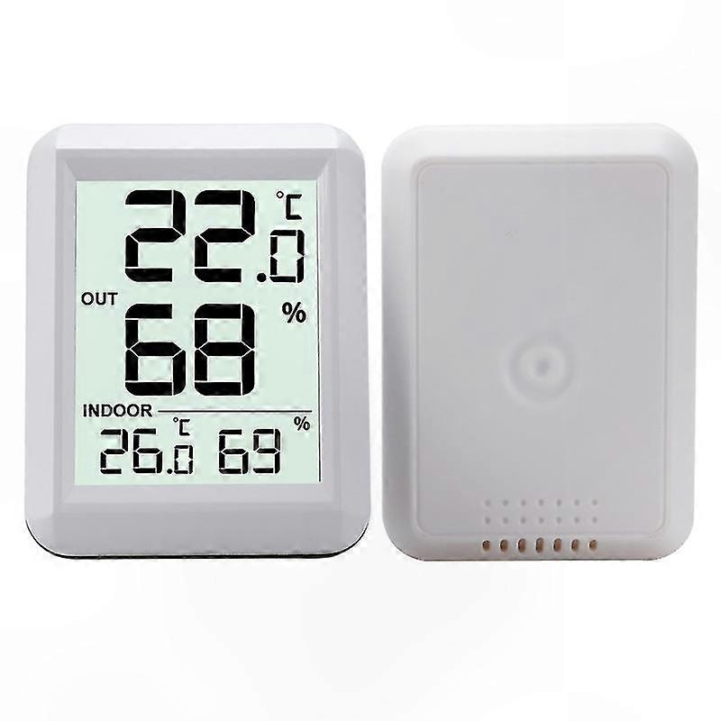 Wireless Indoor Outdoor Thermometer with Large LCD Display, Digital Hygrometer with ℃/℉ Switch and Remote Sensor for Home and Garden Use
