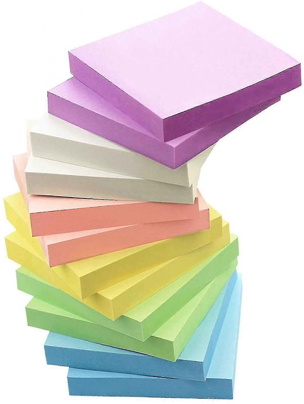 6 Candy Color Sticky Notes, 3x3 inch, 100 Sheets/Pad, 12 Pads/Pack