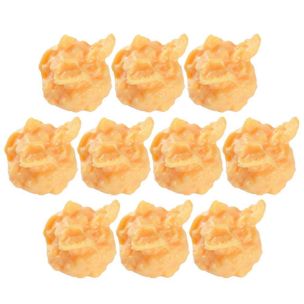 Creative Faux Popcorn Prop with Realistic Design for Decoration Made of PVC Khaki Color 10 Pieces
