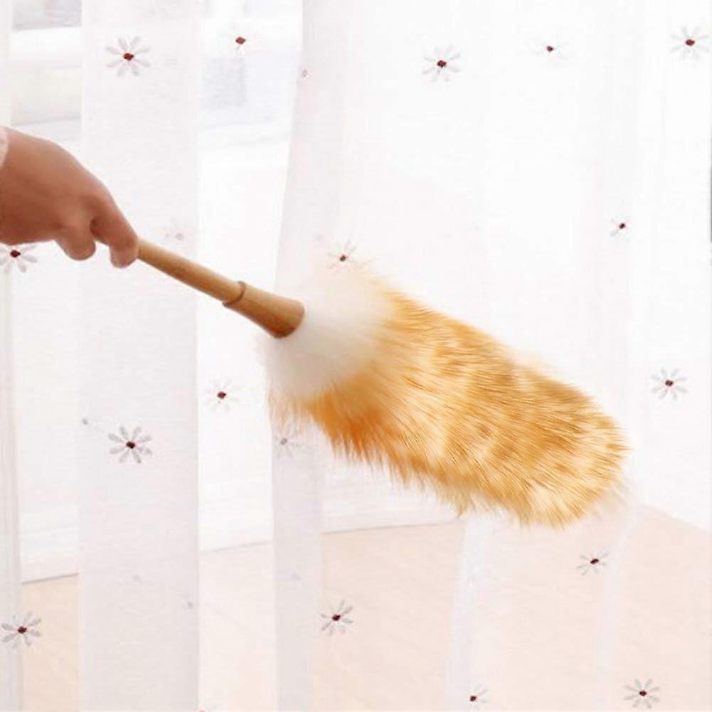 Wool Duster Dust Cleaner Soft Gentle Household Tool for All Surfaces No Electrostatic Static Cling 24 Inch Length