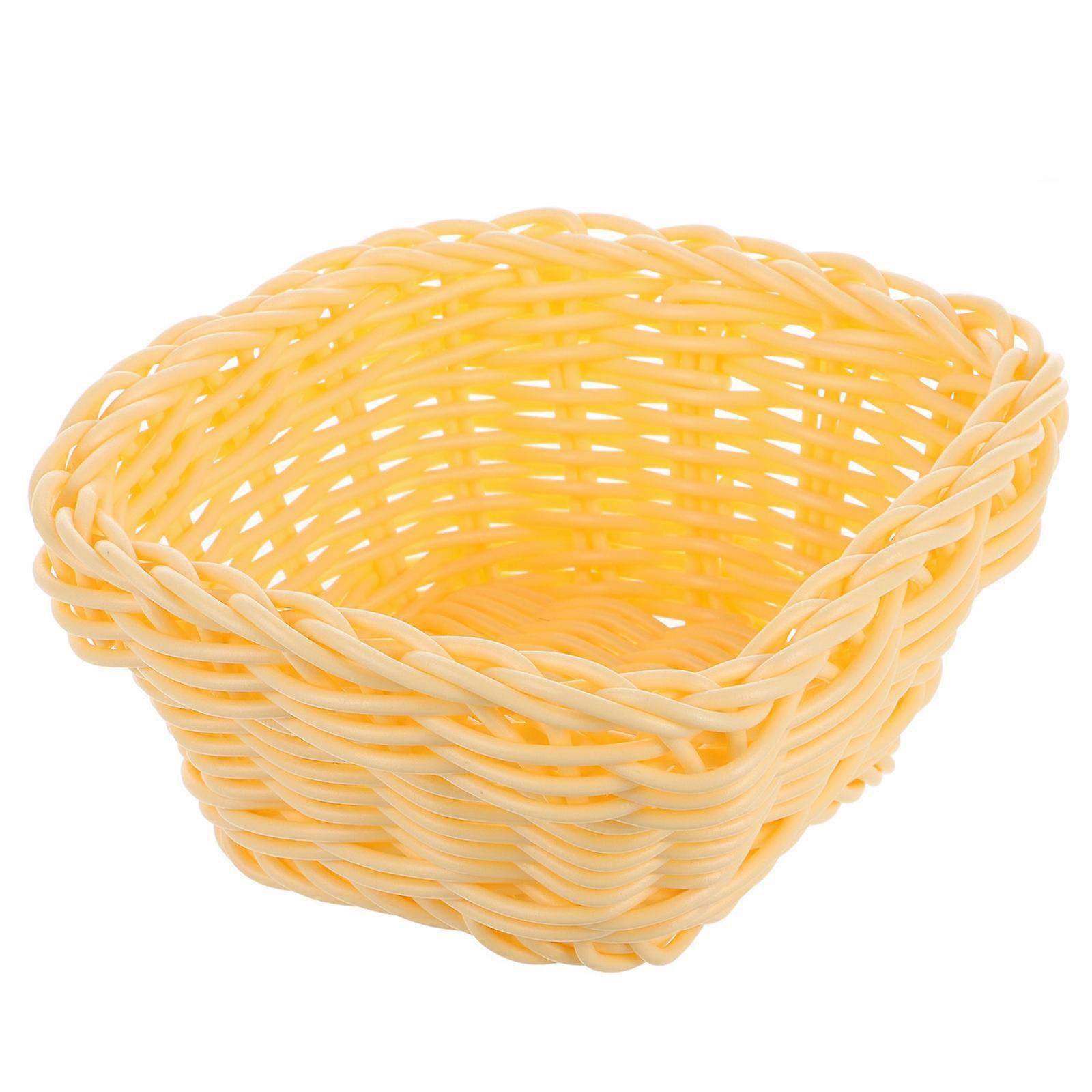 Yellow Mini Plastic Basket for Storage Use Reliable PP Material Versatile 7.8 x 5.1 x 3.9 Inches